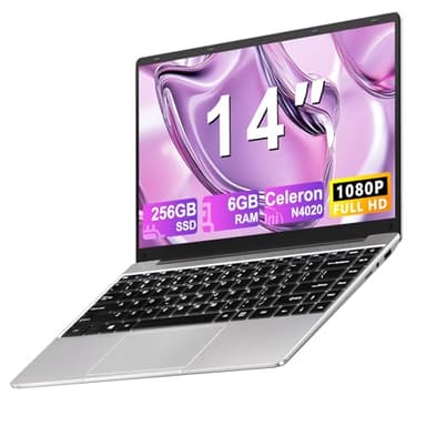NOTODD 2025 Ordinateur Pc Portable 14 Pouces Win11 Pro Celeron N4020 6 Go RAM+256 Go Soutien Extension SSD 1TB(TF 512Go) 5000mAh Laptop Mini HDMI 1080P Souris sans Fil Français AZERTY Membrane-Argent