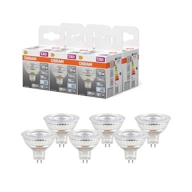 OSRAM LED Spot Reflector Star MR16 35,4000 K blanc neutre, 3,4 W, GU5.3, 36°, 345 lm, 15 000 h, basse tension, pour spots, vitrines,6-Pack