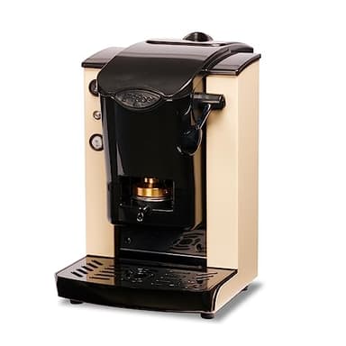 FABER COFFEE MACHINES | Modèle de fente Plast | Machine à café à dosettes ese 44mm | Pressacialda en laiton réglable (IVOIRE | NOIR)
