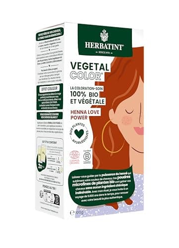 Herbatint Vegetal Color - Coloration végétale 100% naturelle et bio, HENNA LOVE POWER - Henné Pur 100 grammes