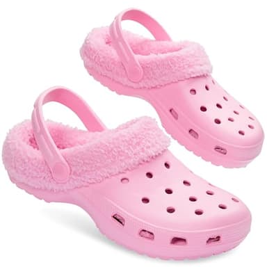 CityComfort Sabots Doublés Polaire Femme, Sabots de Jardin Femme Chaudes - Cadeau Femme (Rose Clair, 38 EU)