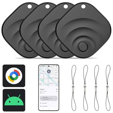 Reyke Android Tracker, Air Smart Tag Compatible avec Google Find My (Android Seulement), Traceur pour clés, Bagages, Valise, Portefeuille, 4 Pack