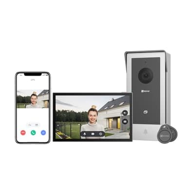 EZVIZ CP5 Visiophone connecté WiFi, Résolution 1080P, Moniteur Tactile Couleur 7", Portier vidéo à installation 2 Fils, Déverrouillage à Distance, Audio Bidirectionnel, Vision Nocturne, Design Compact
