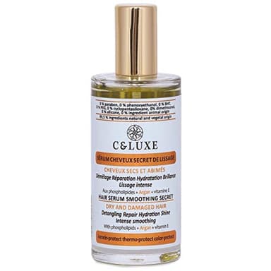 Sérum Lissant Cheveux Secs et Abîmés, Thermoprotecteur - Hydratation & Réparation Intense Argan, Kératine protect, Phospholipides, Vegan, Sans Silicone - Spray 50ml