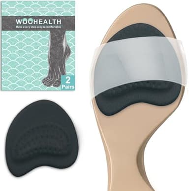 WOOHEALTH Lot de 2 paires de coussinets métatarsiens pour le névrome de Morton, les callosités, la métatarsalgie et l'avant-pied pour homme et femme (bleu foncé)