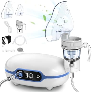 Sentasi Nébuliseur à Compresseur,Ultrasonic Inhalateur Vapeur à affichage numérique LED électriques Aérosol Portable Nébuliseur Inhalateur, Pour le Traitement des Maladies Respiratoires Telles Adultes
