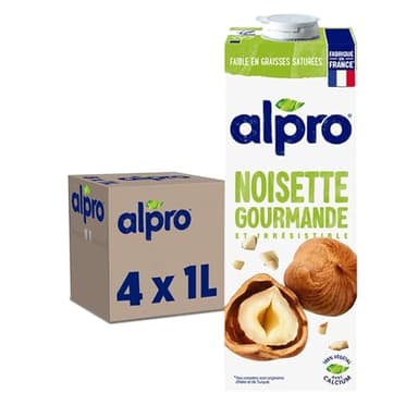 Alpro - Boisson Végétale - Noisette - 1L - Lot de 4x1L