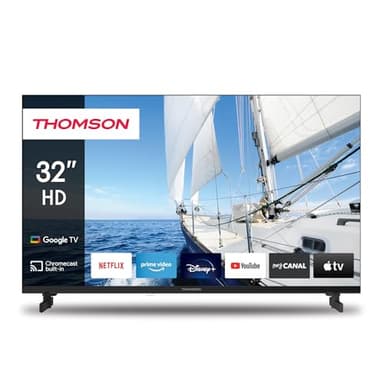 THOMSON 32 Pouces (81cm) Google TV HD Triple Tuner Contrôle Vocale Smart TV - 32HG2S14-2024
