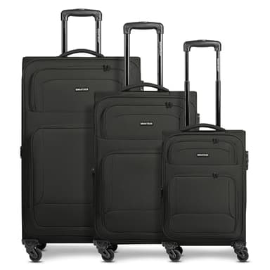 Smartbox Set de valises Souples 3 pièces Trolley Cabine Moyenne Grande Extensibles 4 Roues avec Serrure léger et résistant Edition 04