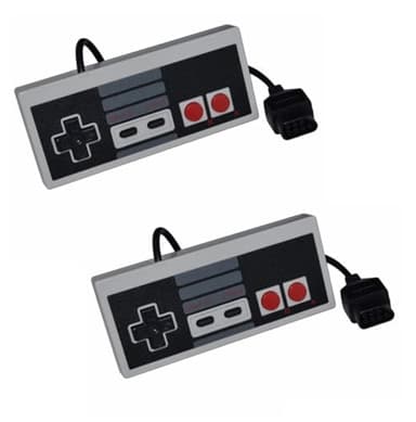 Straße Game 2 Manettes de Jeu Compatible Console Nintendo NES, 1,60m de Câble, Boutons A/B/Start/Select – Gris