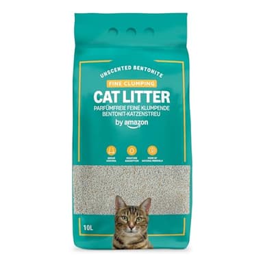 by Amazon Litière pour Chat Fine et Agglomérante, sans Parfum, 10L (1 Paquet)