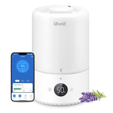 Levoit Humidificateur d'air bébé Intelligent Top-Fill 3L, Avec Alexa et APP, à Ultrasons à Brume Froide et Diffuseur, 19dB Silencieux, Minuterie, Sans BPA Dual 200S