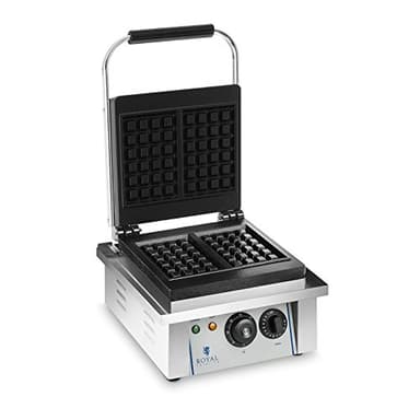 Royal Catering Gaufrier Machine à Gaufres Carré RCWM-2000-E (37x32x50cm, 2.000 W, gauffre 10 x 17 cm, minuterie jusqu'à 15 min, fonte et emaille)