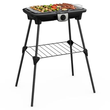 Tefal EasyGrill XXL Barbecue électrique, 2500W, Grille Inox, Surface de cuisson extra-large, 5 températures, Pieds Amovibles, Intérieur/Extérieur, BG921812