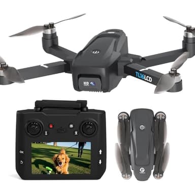 Tolatoyus Drone avec Camera 4K pour Adultes, Drone GPS avec Télécommande LCD Follow Me Retour Automatique Transmission 5G Longue Portée Quadricoptère RC Drones FPV pour Débutants