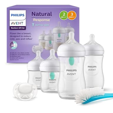 Kit nouveau-né - PHILIPS AVENT - Natural 3.0 AirFree - 2 Biberons 125ml + 2 Biberons 260ml + Sucettes Ultra Douce 0-6M