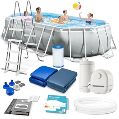 Intex kit Piscine Prism Frame Ovale Tubulaire (l) 5,03 x (l) 2,74 x (h) 1,22m
