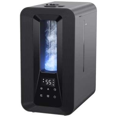 AROEVE Humidificateur d'Air Chambre Top-Fill, 5L Ultrasonique Brume Froide avec Diffuseur Aromes, Hygrostat Intelligent, Veilleuse, 50H/25dB Silencieux pour Bureau Bébé Plantes