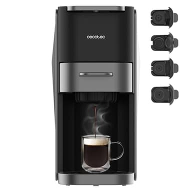 Cecotec machines à café à capsules FreeStyle Compact White. Cafetière espresso très compacte 4 en 1. Adaptée pour café moulu, Dolce Gusto, Nespresso, ESE pod et Senseo.