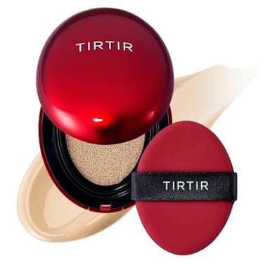 TIRTIR Mini Size Mask Fit Red Cushion Foundation, Couverture Complète, Légère, Finition Satinée Et Brillante, Couverture De Tatouage À Construire (0,15 Oz Liq.) 21 W, Ivoire Naturel