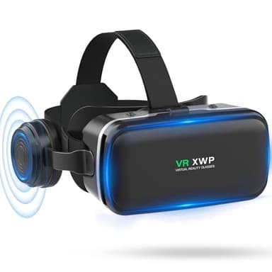 XWP Casque VR 3D Pour Téléphone, Lunettes De Réalité Virtuelle (VR) Avec Écouteurs, Lentilles HD, Pour iPhone & Android (4,7–6,8"), Expérience De Jeu Et De Film, Cadeau De Fête Pour Enfants Et Famille
