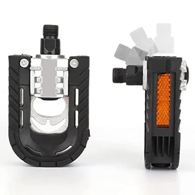 Pédales de Vélo, Pédales de Vélo Pliables en Alliage d'Aluminium avec Réflecteurs et Antirouille | Φ 14mm(9/16") | Facile à Plier en Métro, pour Vélo Electrique, VTT, Vélo de Route