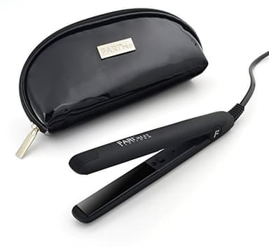 Fari Mini fer à lisser de voyage en céramique tourmaline avec sac de voyage, tension universelle automatique, Noir
