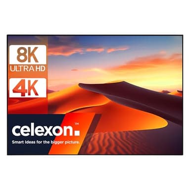 celexon HomeCinema Dynamic Slate ALR Écran de Projection 100" | 220x124cm 16:9 | Écran Plat 8K Full-HD à Contraste élevé pour HDR avec vidéoprojecteur | Cadre pour Montage Mural