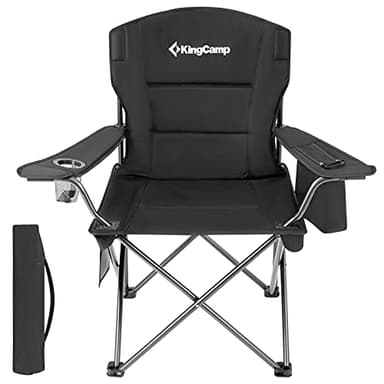 KingCamp Chaise de Camping Pliante Légère avec Porte-gobelet, Chaise Pliante Camping Portable, Fauteuil Camping avec Sac de Rangement Charge 136kg pour Camping Randonné Pique Nique Pêche Jardin Plage