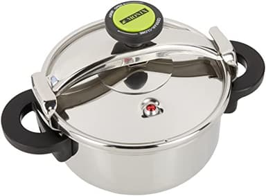 Monix Classica - Cocotte Minute Tradionnelle 4 Litres, Acier Inoxydable 18/10, Compatible Toutes Sources de Chaleur Induction Incluse, Argenté.