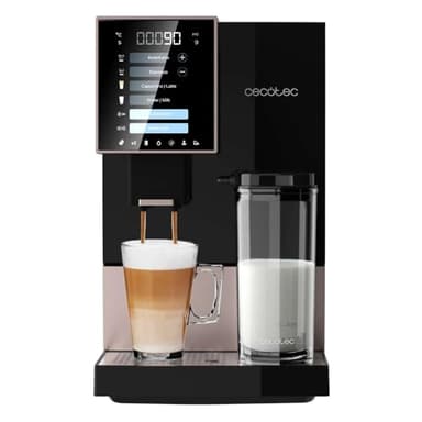Cecotec Machine à Café Superautomatique Cremmaet Compactccino Black Rose, 19 bars, Réservoir à lait, Système Thermoblock, 5 niveaux de mouture, Réservoir à café 150g