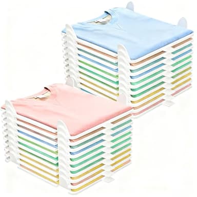 Suprbee 20Pcs Organisateur Armoire, Organisateur Vêtement Rangement Dressing Empilable pour Adultes & Enfants, Organisateur Vêtement pour T-Shirts & Chemises