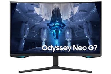 Samsung Ecran PC Odyssey Neo G7 32" 165Hz, 1ms, Dalle VA - MiniLED Incurvé 1000R, Résolution UHD 4K 3840 x 2160,1 000 000:1, 300cd/m², FreeSync Premium Pro, Pied Ajustable, HDMI, DisplayPort