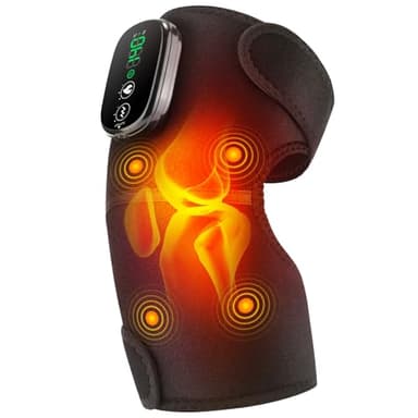 Genouillère Chauffante Sans Fil, Genou Chauffante avec Écran Tactile, Coussin Chauffant pour Épaule/Coude avec 5 Niveaux de Chauffage, 5 Modes de Vibration, 4 Moteurs Intégrés, Batterie 5000mAh