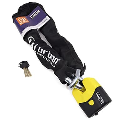URBAN U8K100 Chaine Antivol pour Moto SRA Homologué, Haute Sécurité, Acier Trempé ø15mm, Double Verrouillage, Serrure Anti-Crochetage, 100cm pour Fixation dans Garage Moto ou Velo Électrique