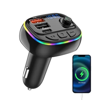 Lecteur de musique de voiture – Adaptateur de musique pour autoradio | Chargeur de voiture pour téléphones, Mp3 sans fil USB, lecteur Mp3 sans fil USB | Lecteur de musique puissant, adaptateur de musi
