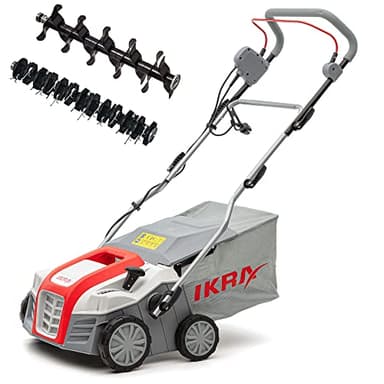 IKRA scarificateur aérateur électrique IEVL 1840, largeur de travail 40cm, puissance 1.800 watts, Gris/Rouge