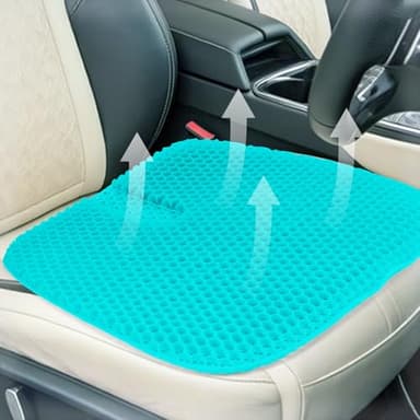 Mycketop Coussin de siège Auto en Gel, rafraîchissant, épais, Grand, Respirant pour Un Confort d’Assise prolongé, soulagement de la Pression pour Le Dos, la Hanche, la sciatique (Bleu Clair)