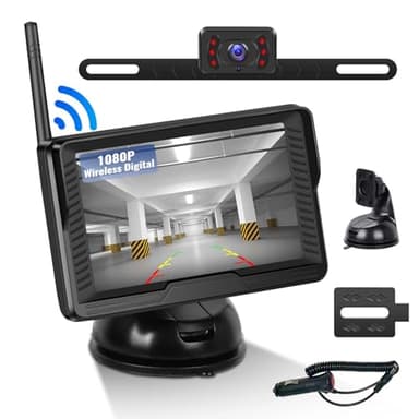 Caméra de Recul sans Fil, Moniteur HD 4,3", 1080P 120 ° Grand Angle Caméra de Recul pour Vision Nocturne Infrarouge Étanche IP69, Caméra de Recul pour Camion Camping Car Tracteur agricole 12V