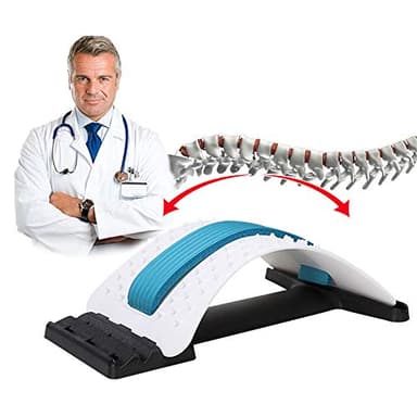 jiuzcare Masseurs pour Le Dos 3 Niveaux Réglables Dos Civière Masseurs Appareil 88 Points de Massage Lombaire Dos étirement Appareil pour Relaxation du Dos Et Soulagement de La Douleur, Bleu et Blanc