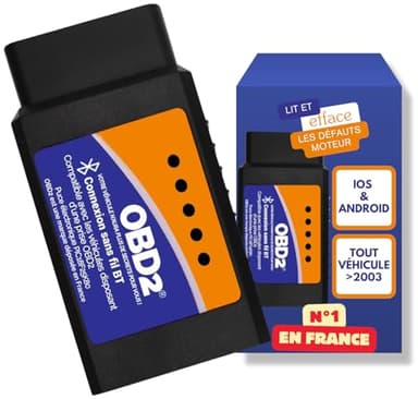 OBD2 Bluetooth + Support Francais 7/7J - Diagnostic des Codes Moteur en 3 Min ! Valise de Diagnostic Compatible avec la majorité des VÉHICULES - Vendeur Francais avec Support 7/7J 2025