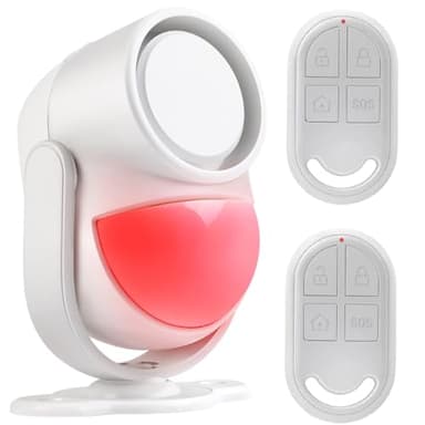 GALOOK Alarme Maison Piscine Moto Camping Car Porte Garage Voiture sans Fil, Sirene Alarme Detecteur de Mouvement sans Fil Exterieur Interieur avec 2 TéLéCommande, 125dB