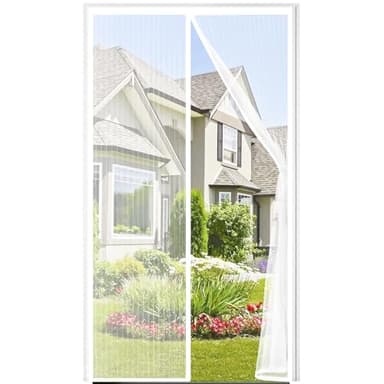 Auxmir Moustiquaire Porte Fenêtre 120x220cm Moustiquaire Magnétique Anti Mouche Maille Ultra Fine Moustiquaire Fenêtre Aimantée pour Porte de Balcon Porte Cave, Bande Adhésive Incluse, Sans Perçage