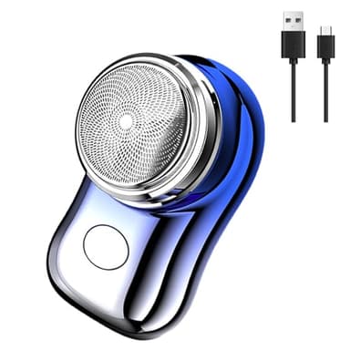 Mini Rasoir Électrique, Rasage Électrique de Poche, Mini Razor, Pocket Electric Shave, Portable Rechargeable Shaver, Electric Razor pour la Maison, le Bureau, les Voyages D'affaires (Dégradé Bleu)