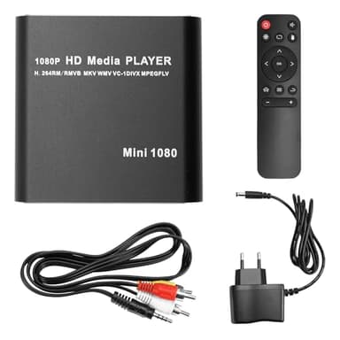 Sctecoau Lecteur Multimédia MKV 264 HDD Full HD 1080P USB Media Player avec SD Media TV Box Support RMVB WMV HDD Player EU Plug