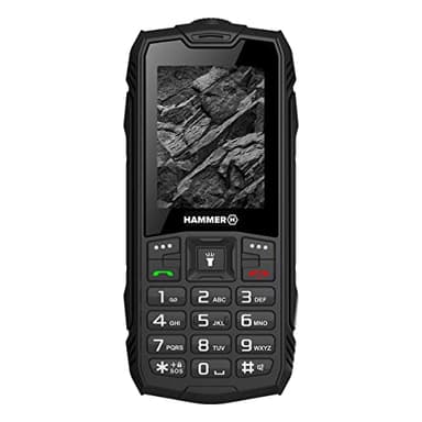 HAMMER H Rock Télephone Portable Incassable Debloqué IP68 Résistant Etanche Antichoc, Dual SIM, Batterie 1800mAh, Grosses Touches, Radio FM, MP3, Caméra, Lampe de Poche Noir