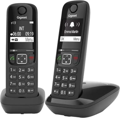 Gigaset AS690 Duo Teléfono DECT/analógico Identificador de llamadas Negro