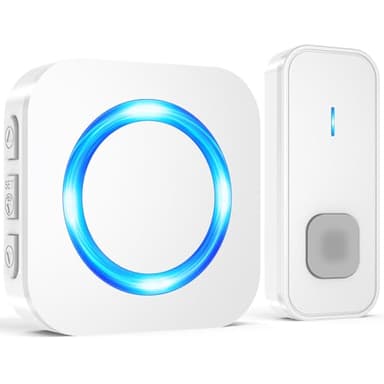 SURFOU Sonnette sans Fil Exterieur Étanche, Longue Portée 400M de Carillon Electronique Kit avec Récepteurs Enfichables, 55 Mélodies au 5 Niveaux Volumes pour Maison, Indicateur LED, Blanc