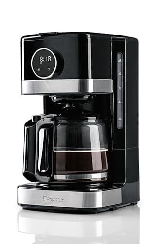 Barista Machine à café avec écran tactile | Cafetière filtre 900W avec verseuse en verre 1,5L | Pour café moulu – jusqu’à 12 tasses | Programmable, maintien au chaud, arrêt automatique