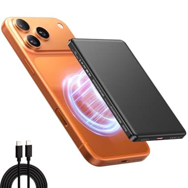 0.88cm Batterie Externe Magnétique Ultra Fine, Charge Rapide 20W PD Portable & Léger, Magnetique Mini Power Bank Compatible avec iPhone17 16 15 14 13 12 Séries (5000mAh)
